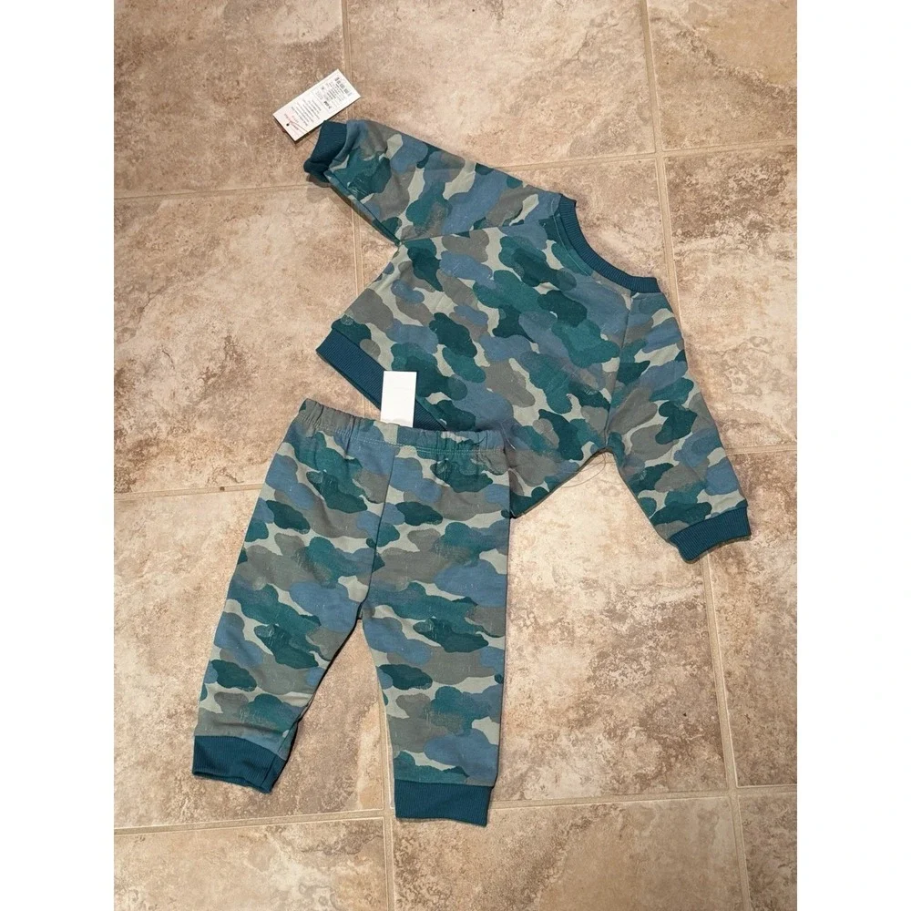 Cat & Jack Baby Boys 2pc Camo Print Fleece Sweatshirt & Joggers Size 3-6M NWT